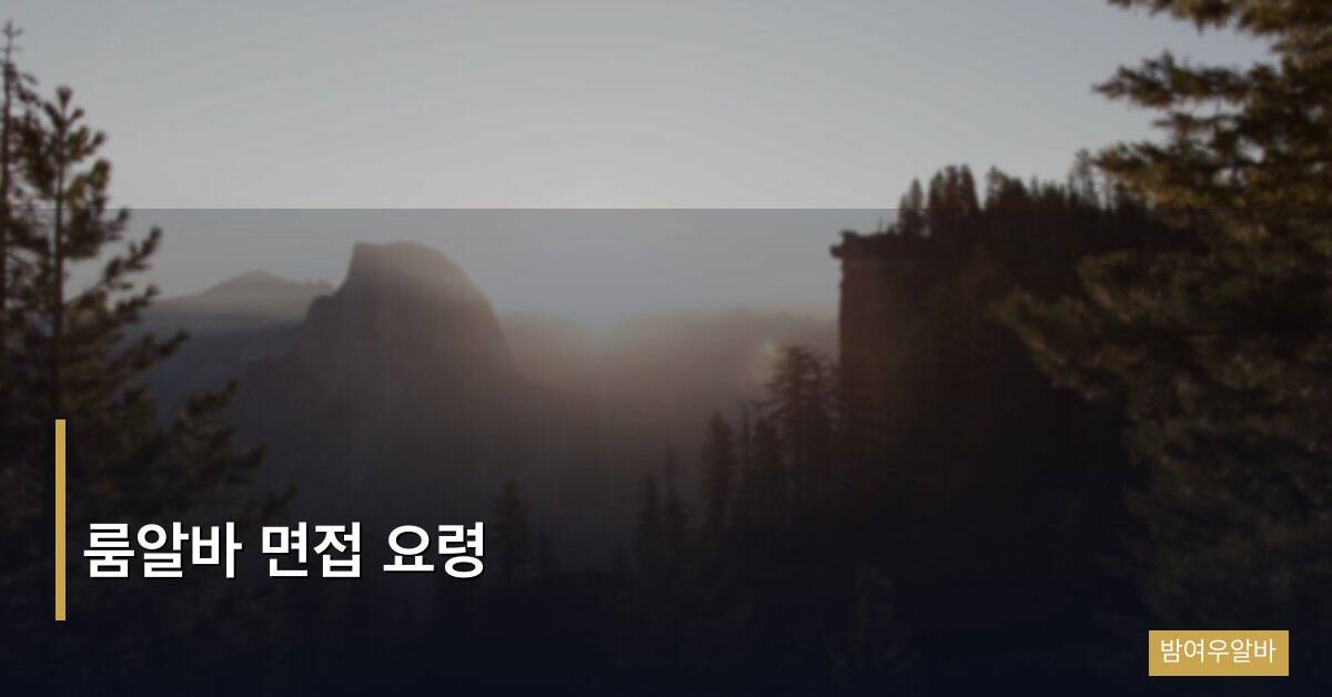 룸알바 면접 요령, 처음 보는 분들도 합격 가능한 실전 노하우