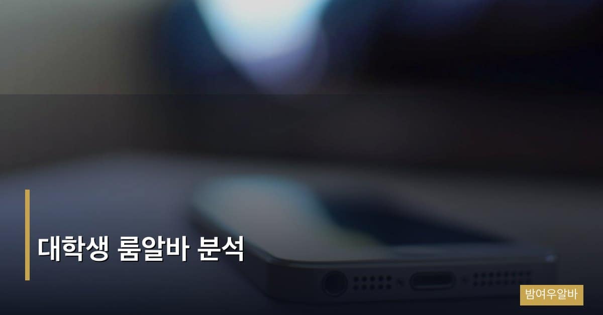 대학생 룸알바 분석