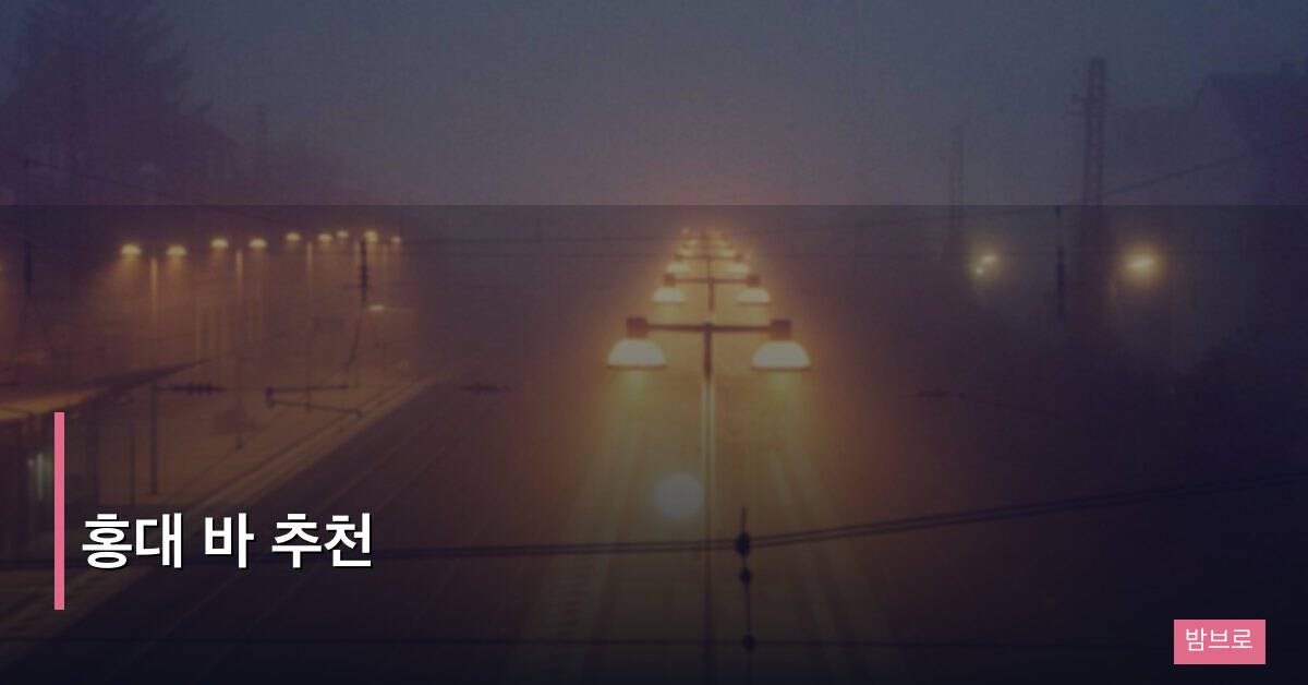 홍대 바 추천, 분위기별로 정리한 2026년 최신 핫플레이스 리스트