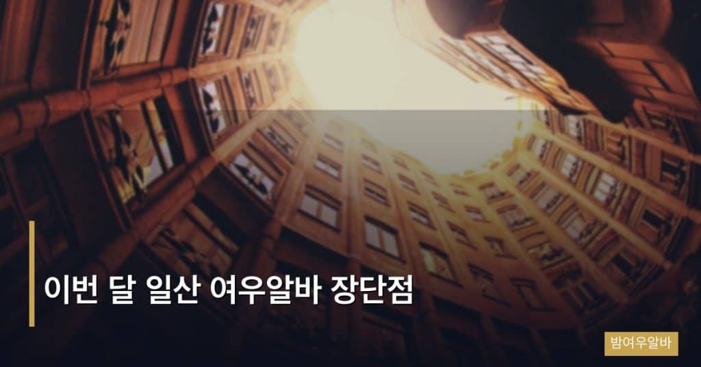 이번 달 일산 여우알바 장단점