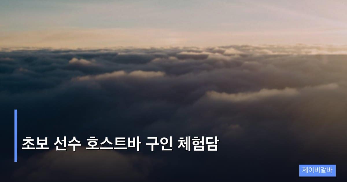 초보 선수 호스트바 구인 체험담