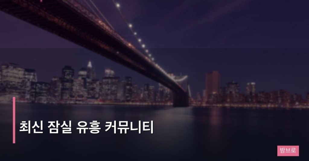 최신 잠실 유흥 커뮤니티