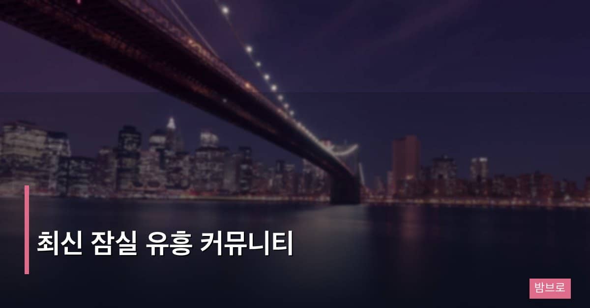 최신 잠실 유흥 커뮤니티