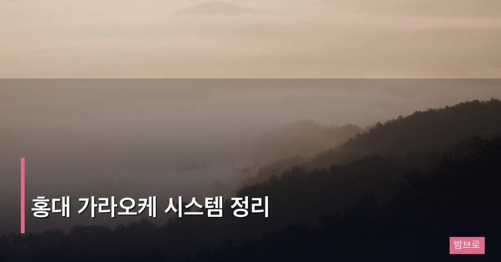 홍대 가라오케 시스템 정리