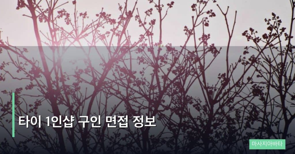 타이 1인샵 구인 면접 정보