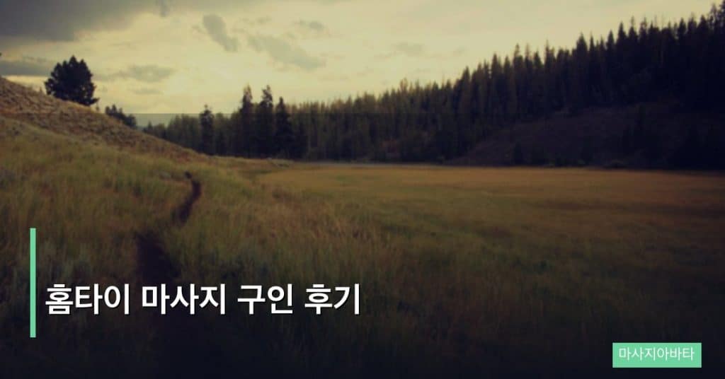 홈타이 마사지 구인 후기