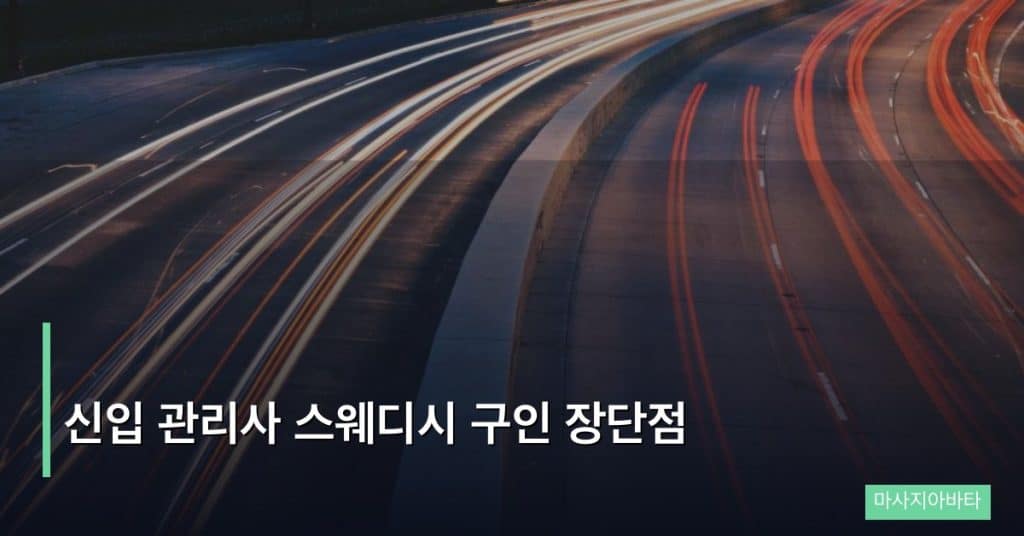 신입 관리사 스웨디시 구인 장단점