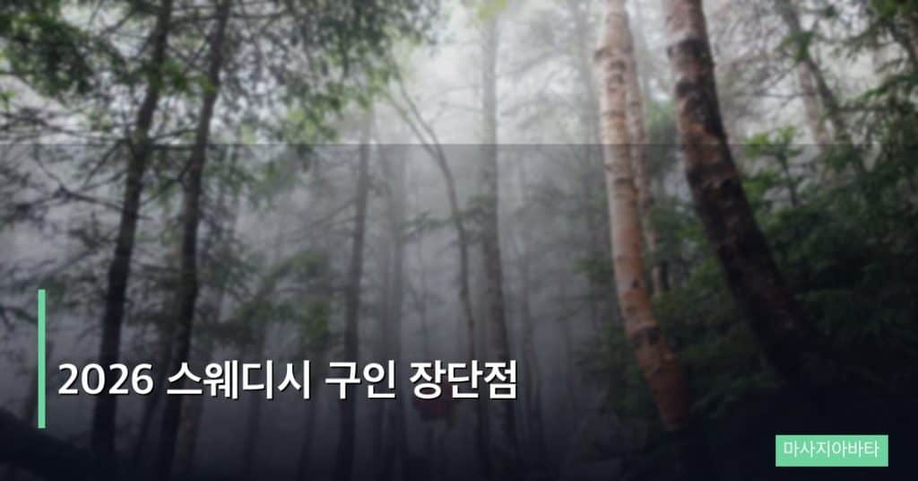 2026 스웨디시 구인 장단점