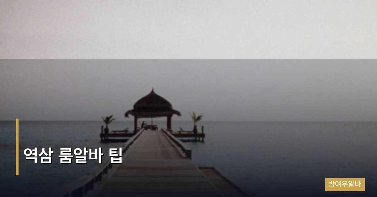 역삼 룸알바 팁