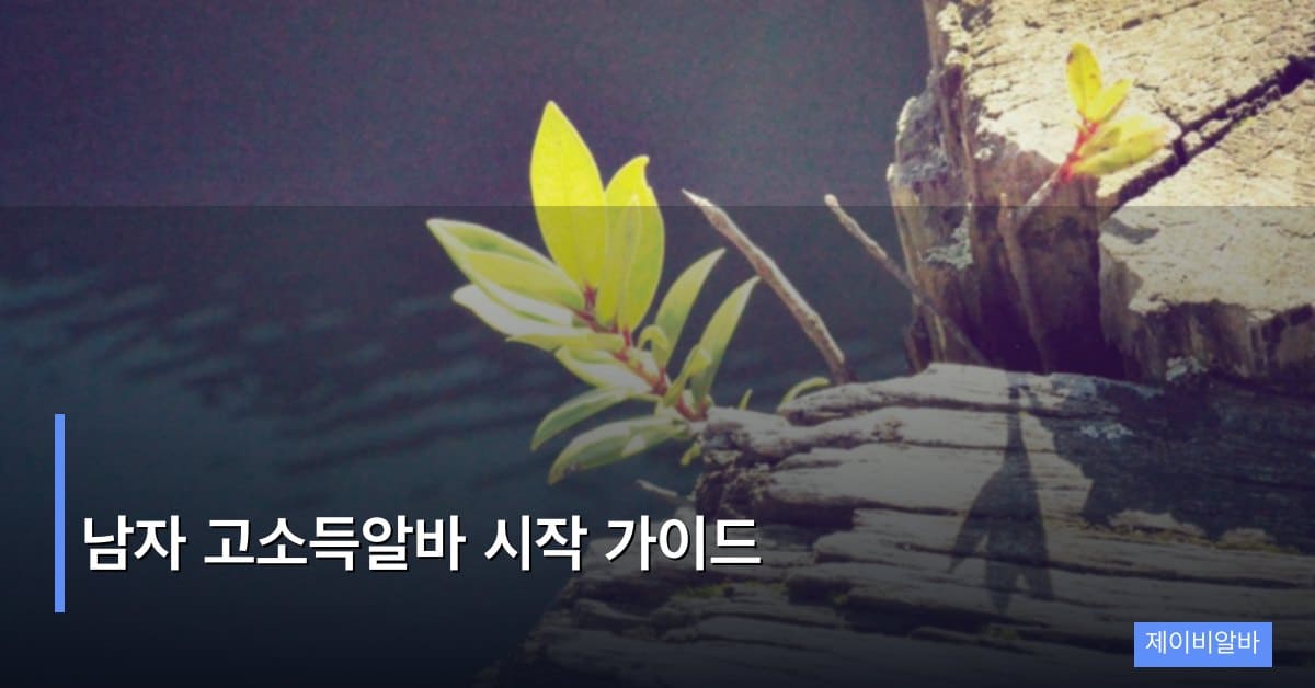 남자 고소득알바 시작 가이드