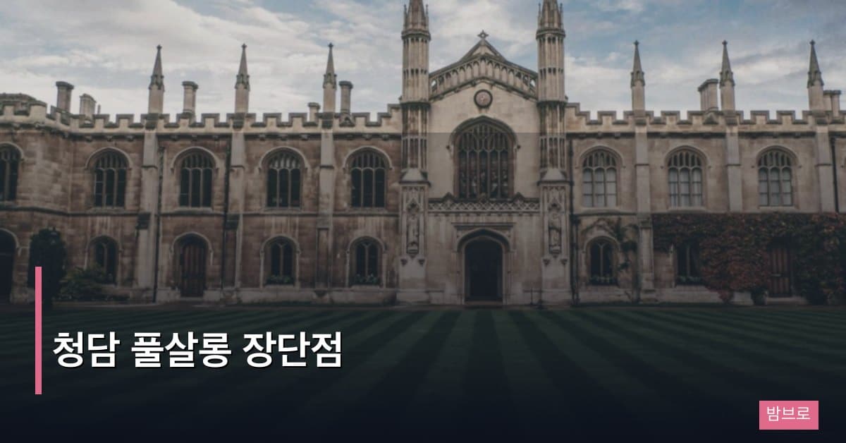 청담 풀살롱 장단점