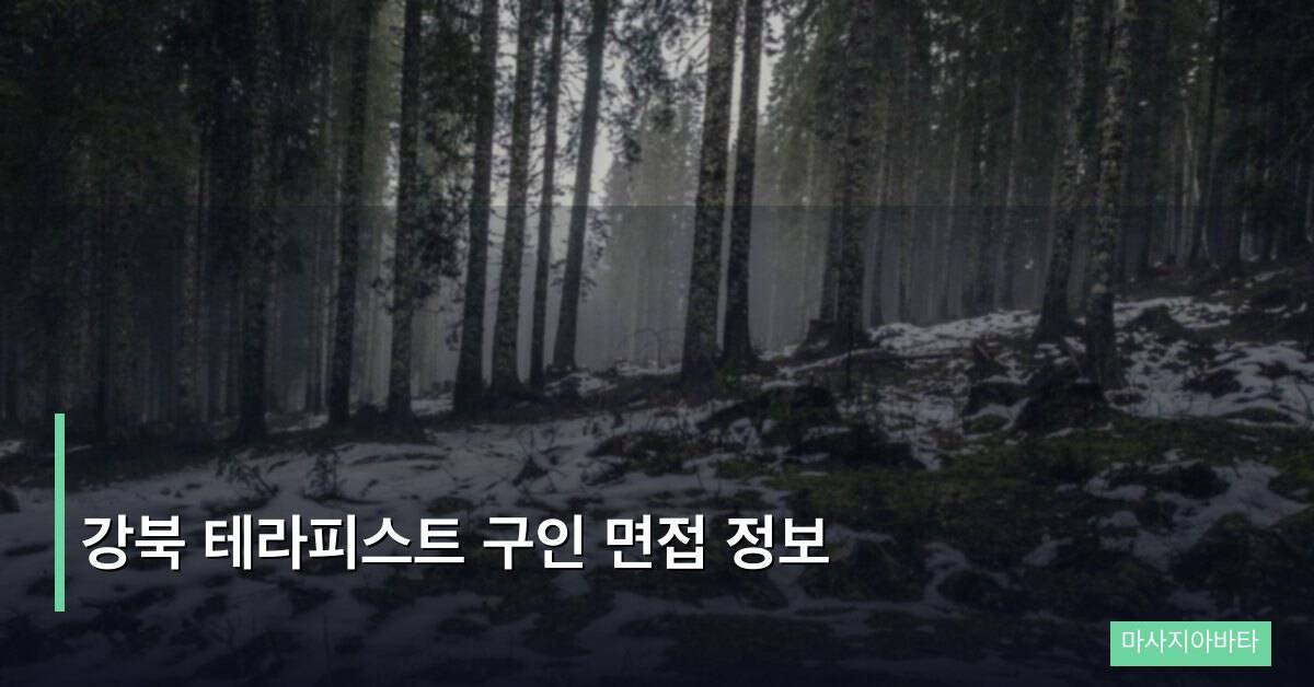 강북 테라피스트 구인 면접 정보