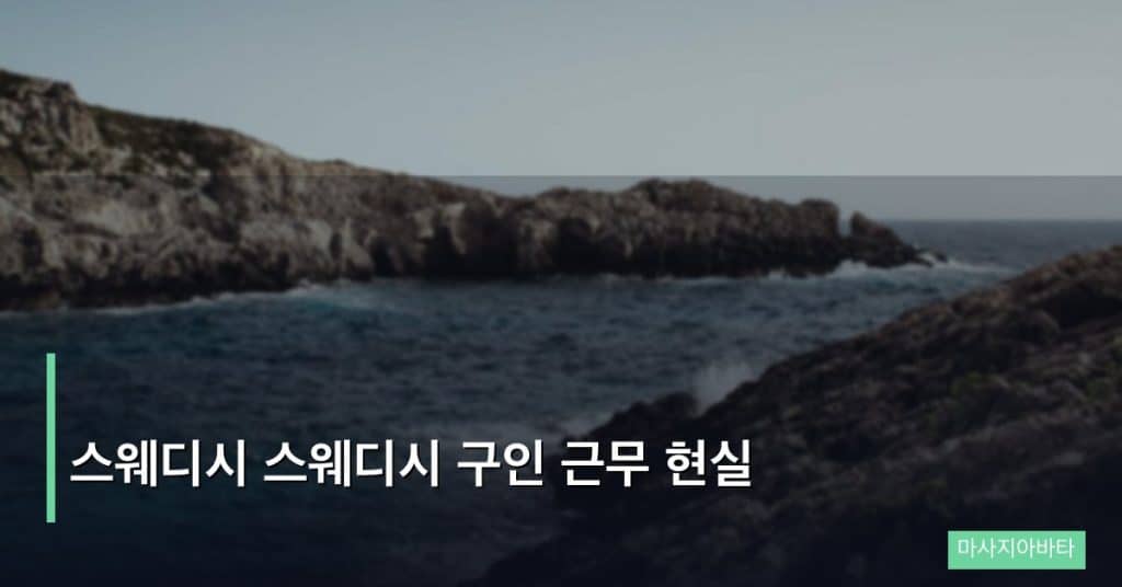 스웨디시 스웨디시 구인 근무 현실
