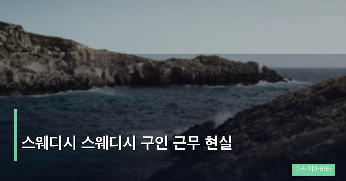 스웨디시 스웨디시 구인 근무 현실